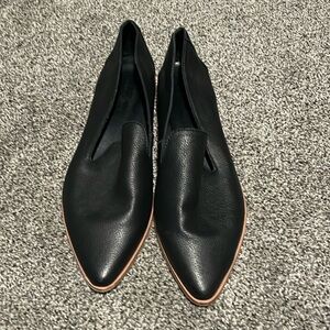 Black leather flats NEW